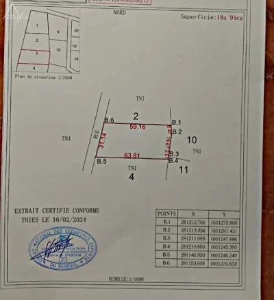 Terrain à Nguering en vente — réf. NGR800T